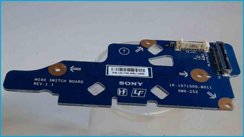 ON/OFF Power Switch Board SWX-252 MS90 Vaio VGN-FZ18M PCG-381M