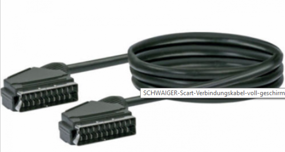 SCART Connection Cable 21polig voll geschirmt 2m Schwaiger New OVP