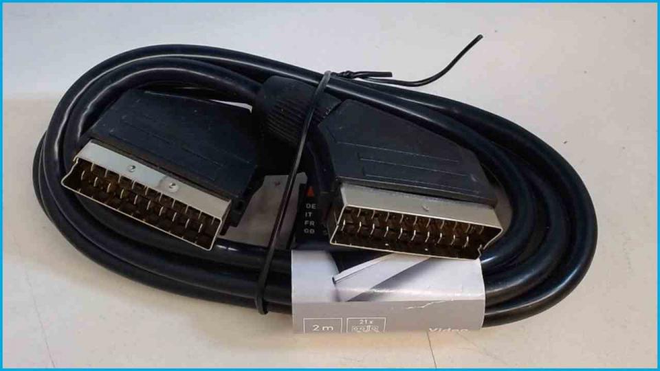 SCART Connection Cable 2m Schwarz 21-polig vergoldet OBI Neu OVP