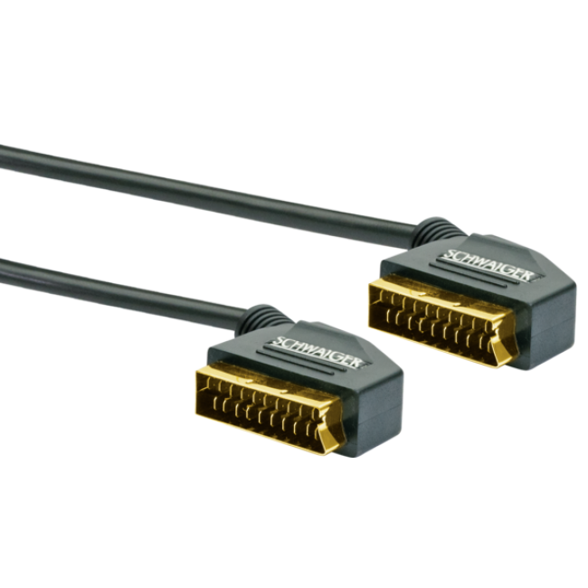 SCART Connection Cable TV Video vergoldet (1,5m) SCA 8150 Schwaiger Neu OVP
