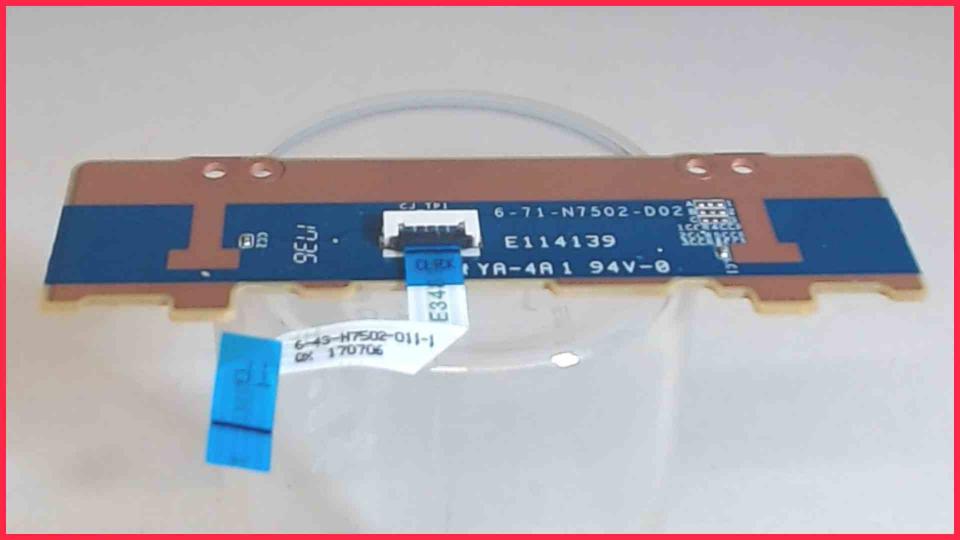 Touchpad Switch Buttons Board  Clevo Terra Mobile 1515 N750BU