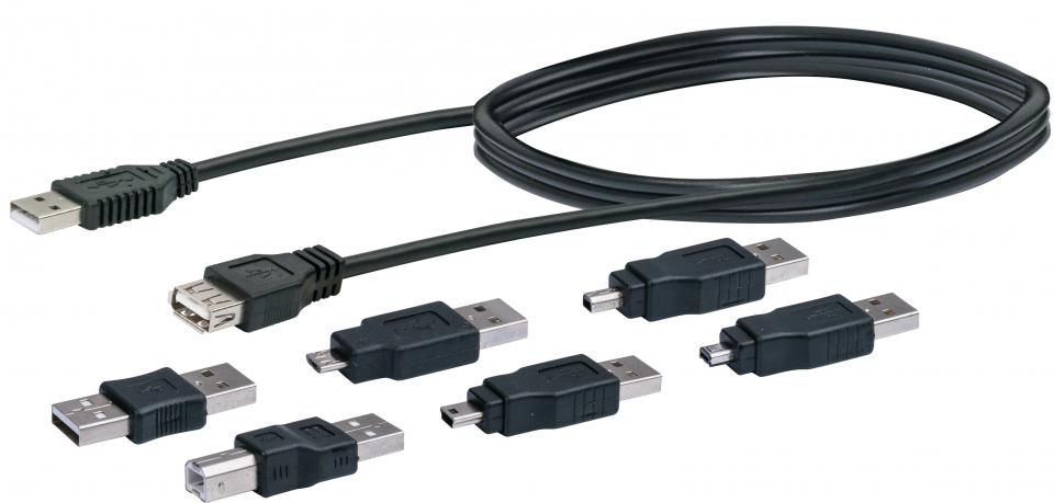 USB connection set Universal 2.0 (7-teilig) CAUSET Schwaiger Neu OVP