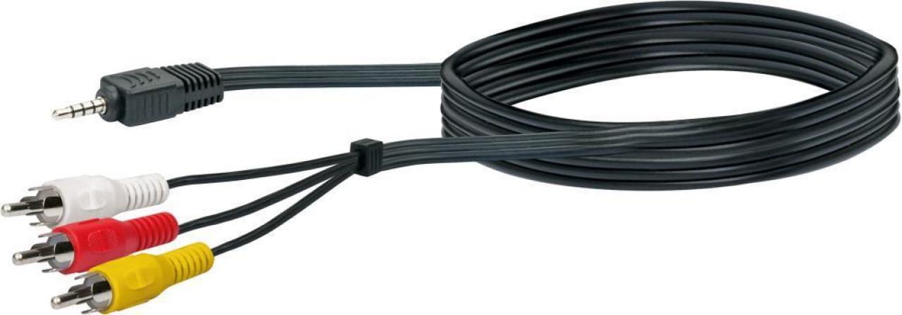 Video Adapter Cable 4-polig 1,5m 3xCinch-Klinkenstecker TFS1115 Schwaiger Neu OV