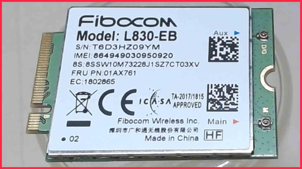 WWAN WiFi Card Board Module L830-EB LTE 4G Lenovo ThinkPad T580