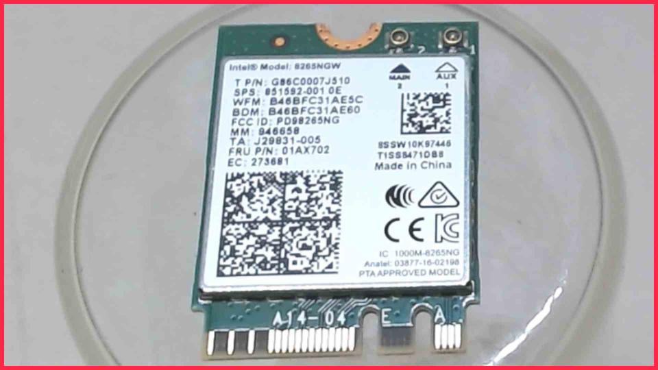 Wlan W-Lan WiFi Card Board Module 01AX702 Lenovo ThinkPad T580