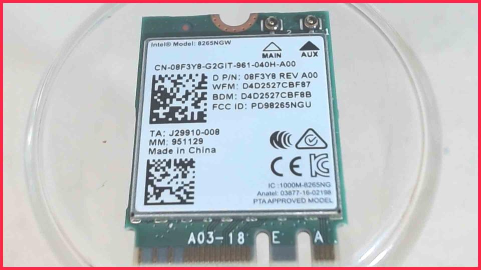 Wlan W-Lan WiFi Card Board Module 08F3Y8 Dell Latitude 7390 -2