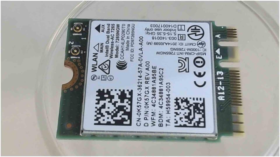 Wlan W-Lan WiFi Card Board Module 0K57GX Dell Latitude E5550 -2