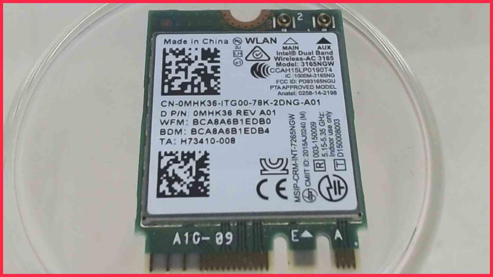 Wlan W-Lan WiFi Card Board Module 0MHK36 Dell Inspiron 13 5378 P69G