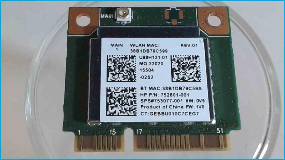 Wlan W-Lan WiFi Card Board Module 22020 HP Pavilion 17-F 17-f151ng