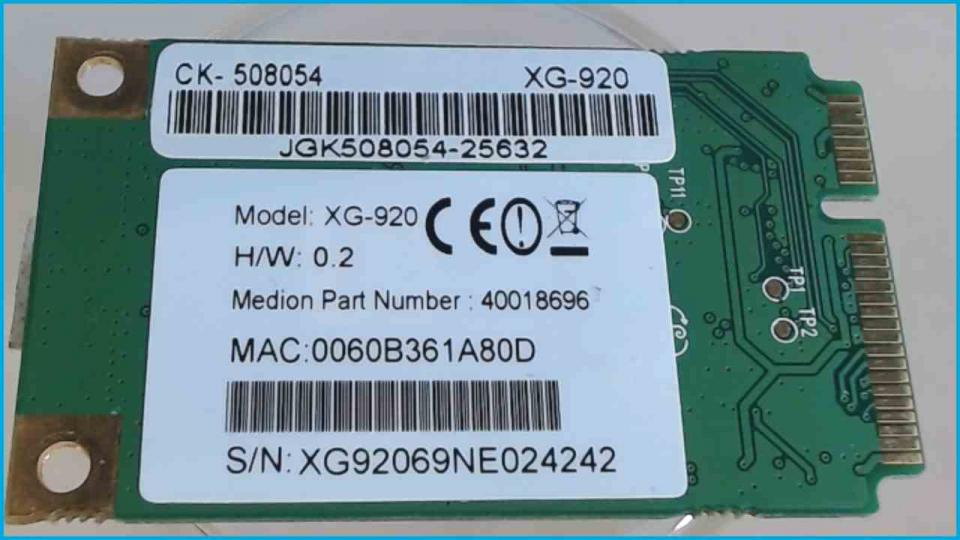 Wlan W-Lan WiFi Card Board Module XG-920 MD97900 WAM2020 -2