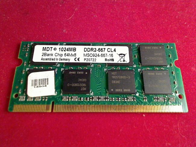 1GB MDT MSO924-667-16 DDR2-667 SODIMM 1024MB Ram Memory Asus F2Hf