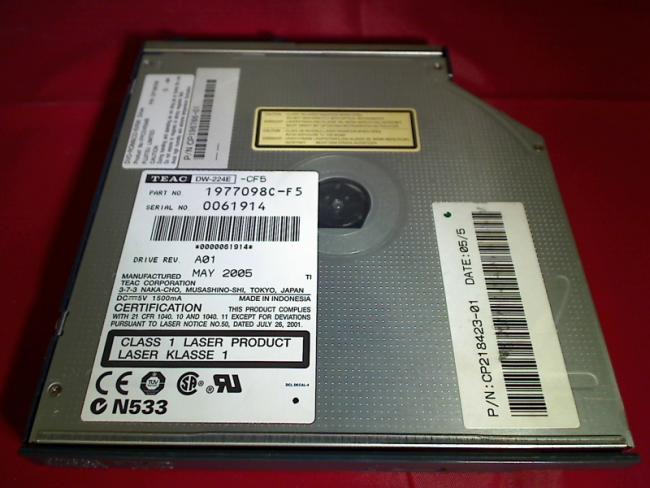 DVD-ROM & CD-R/RW Drive DW-224E-CF5 Bezel & Holders Fujitsu Lifebook E7010