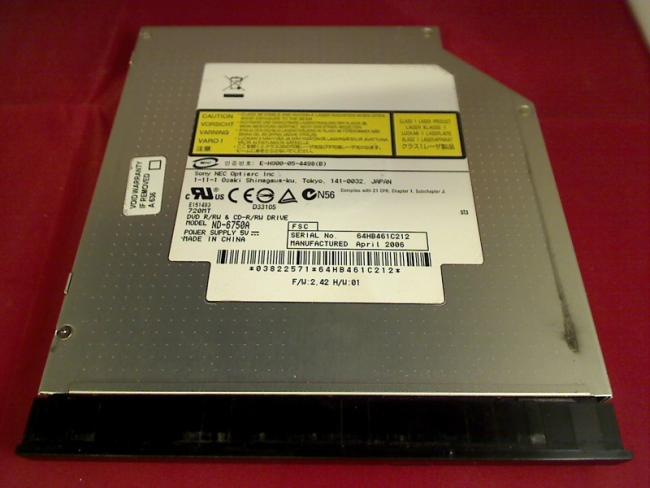 DVD Burner ND-6750A with Bezel & Fixing Fujitsu Amilo Pi1556