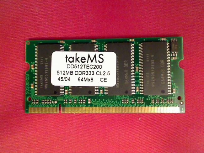 512MB DDR DD512TEC200 333 SODIMM Ram Memory takeMS Schneider M3CW M375C