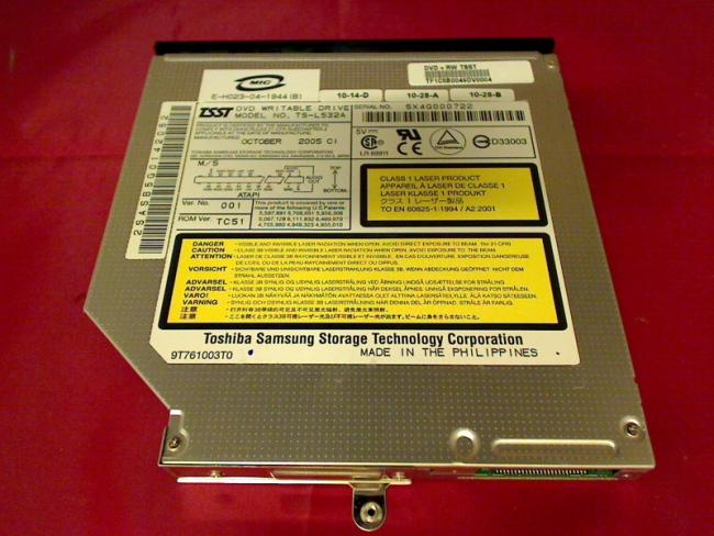 DVD Burner TS-L532A IDE with Bezel & Fixing Asus A6000 Z9200U