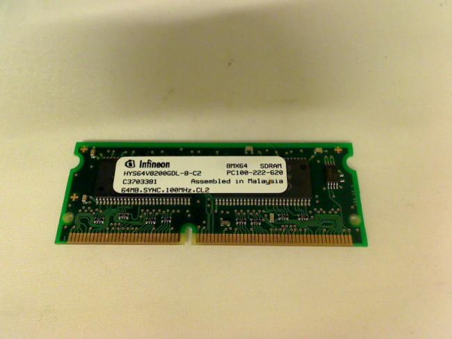 64MB SDRAM PC100 Infineon Memory Sony PCG-932A