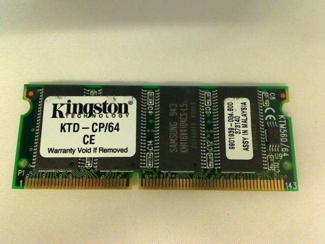 Kingston KTD-CP/64 (64 MB, SDRAM, SO DIMM 144-pin) RAM Dell PPL CPi D300XT