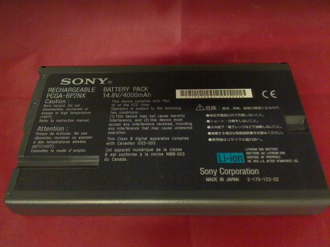 Akku 14.8V 4000mAh PCGA-BP2NX Sony PCG-8A3M PCG-GRX315MP (Unaudited)