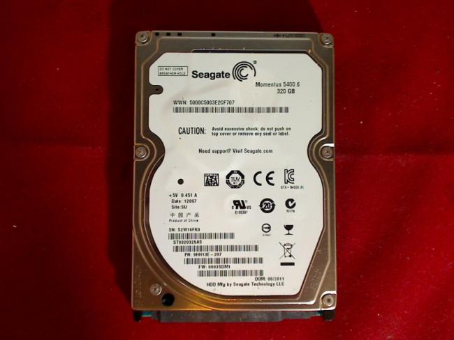 320GB Seagate ST9320325AS 2.5" SATA HDD incl. Win7 Starter Asus R101D - BLK051S