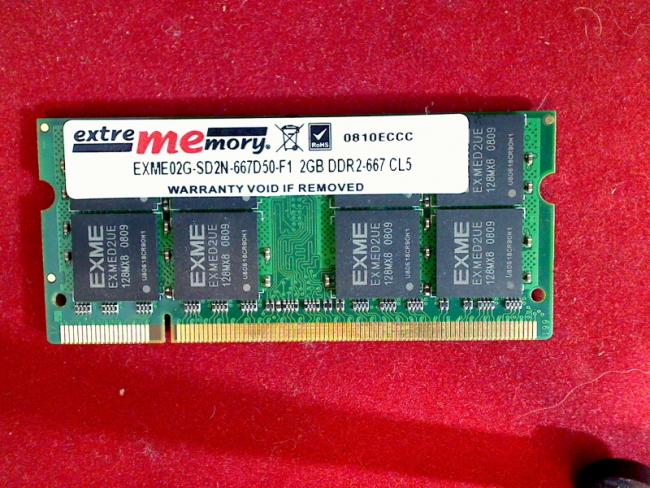 2GB DDR2 667 extrememory SODIMM Ram Memory MSI EX600 MS16362