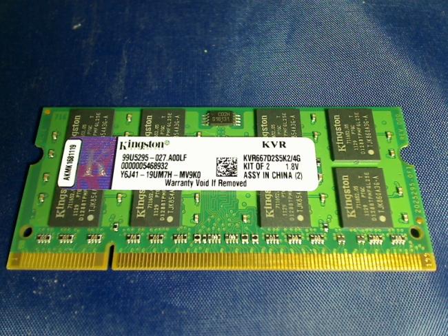 2GB DDR2 Kingston KVR667D2S5K2/4G SODIMM RAM Dell Latitude D830