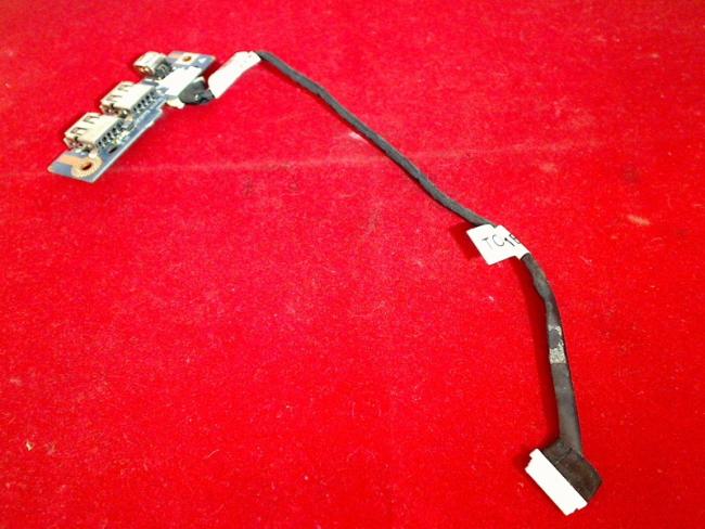 USB Port socket 2-Fach Board & Cables Dell Vostro 1510 PP36L -1