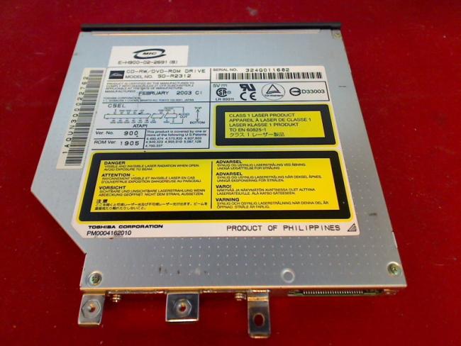 CD-RW / DVD-ROM Drive SD-R2312 with Bezel & Fixing HP Compaq Evo N1050v