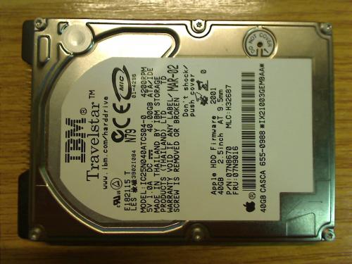 40 GB HDD Festplatte IDE IBM IC25N040ATCS04-0 Acer Aspire 1310 ET2T 1315LC