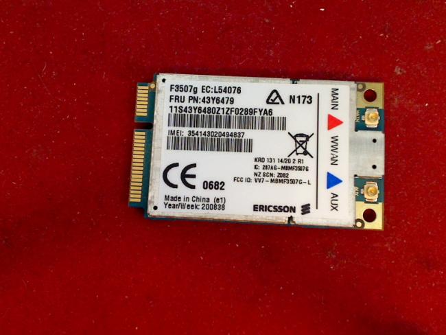 WWAN UMTS Card Board circuit board Module board Ericsson Lenovo T500 2089