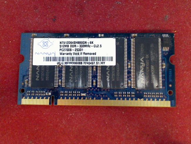 512MB DDR 333MHz PC2700S NANYA SODIMM Ram Memory Asus Z9200 Z9200GA