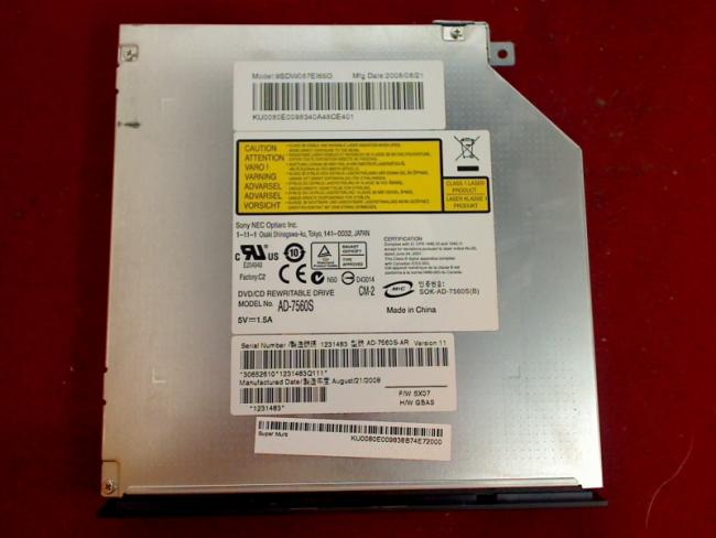 DVD Burner SATA AD-7560S with Bezel & Fixing Acer TravelMate 5530