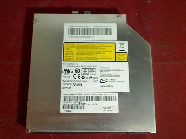 DVD Burner SATA AD-7560S none Bezel with Fixing Acer Aspire 5530-603G25Mi