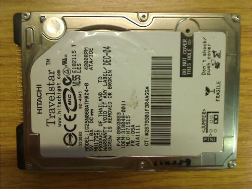 60 GB HDD Festplatte 2.5" IDE Hitachi Gericom EGO 1580