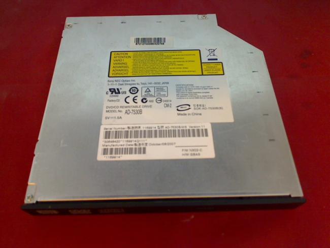 DVD Burner AD-7530B IDE with Bezel & Fixing MSI Mega Book S310 MS-1312