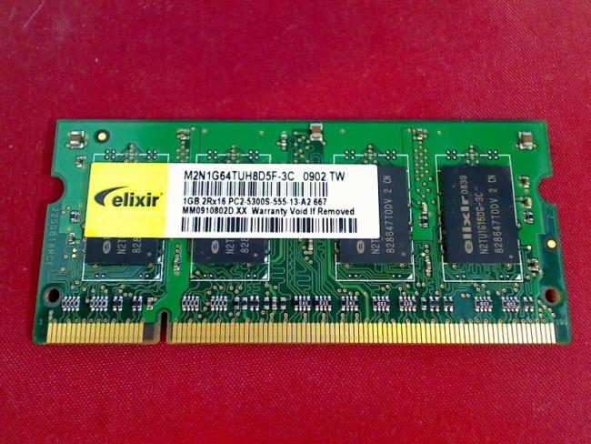 1GB DDR2 PC2-5300S elixir Ram Memory Clevo Terra Mobile 2300
