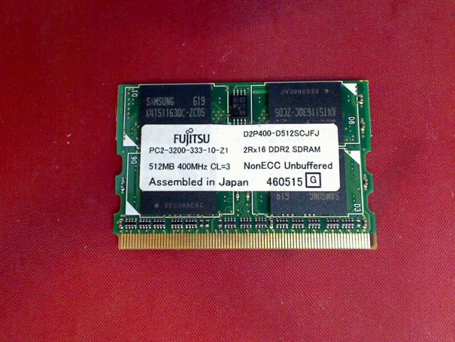 512MB DDR2 SDRAM PC2-3200 Ram Memory Fujitsu Lifebook P1510 WB2