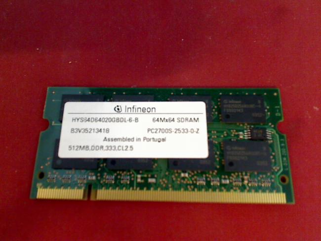 512MB DDR 333MHz SODIMM PC2700S Infineon RAM Memory FS AMILO M7400