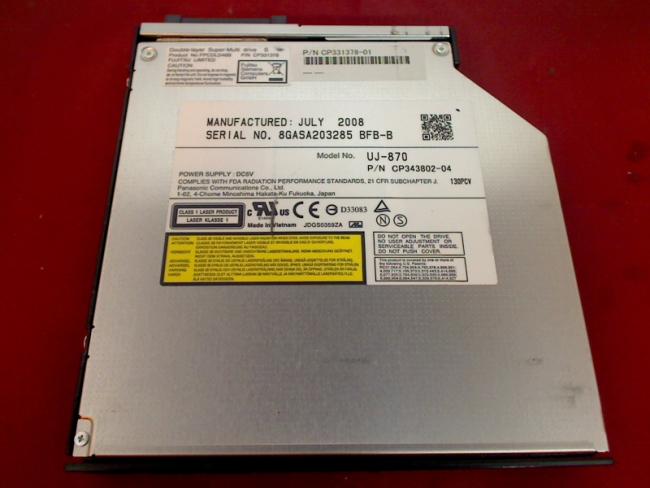 DVD Burner UJ-870 with Blende, Einbaurahmen, Adapter Fujitsu Lifebook S7110