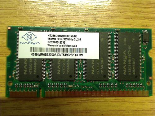 256MB DDR SO Ram 333MHz Fujitsu Siemens E7010