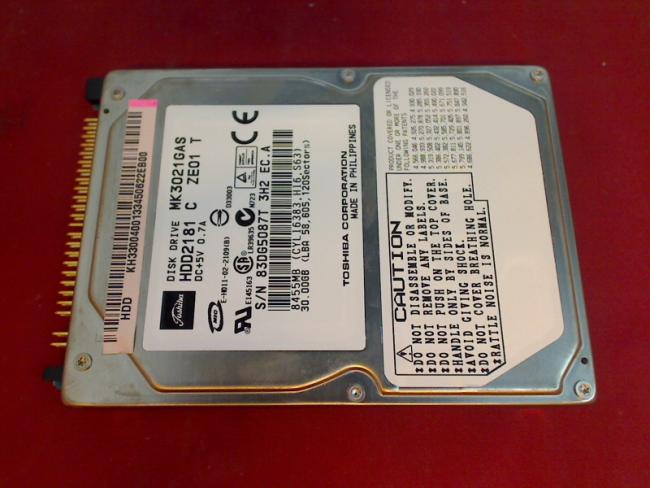 30GB TOSHIBA HDD2181 C ZE01 T MK3021GAS 2.5" IDE Acer TravelMate 290