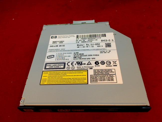 DVD Burner UJ-852 with Blende, Fixing & Adapter HP Compaq 6910P