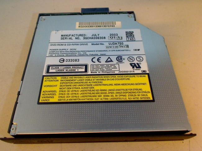 DVD-ROM & CD-R/RW Drive UJDA750 Bezel & Fixing Acer TravelMate 800 ZG1S