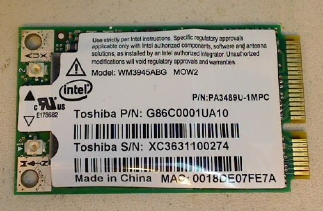 Wlan W-Lan WiFi Card Board Module board circuit board Toshiba A100-775 (2)