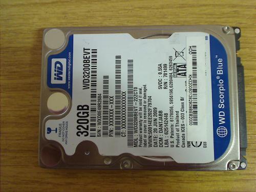 320 GB HDD Festplatte Western Digital WD3200BEVT 2.5" SATA -Faulty- (6)