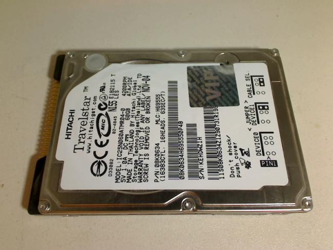 60GB HITACHI IC25N060ATMR04-0 2.5" IDE HDD Festplatte Dell Inspiron 8600 PP02X