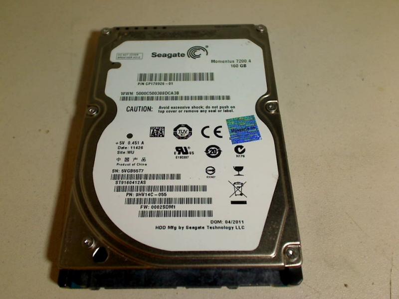 160 GB Seagate ST9160412AS SATA HDD Festplatte Fujitsu Lifebook T730 #1