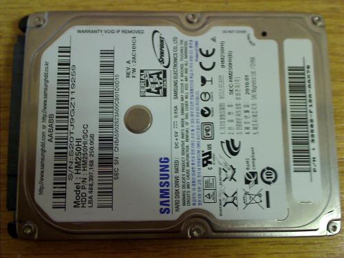 250 GB HDD Festplatte Samsung HM250HI 2.5" -Faulty- (10)