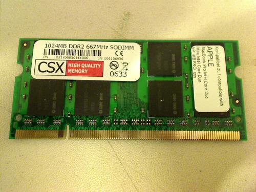 1 GB DDR2 667 Ram Arbeisspeicher CSX Apple Macbook Pro 17.1\"