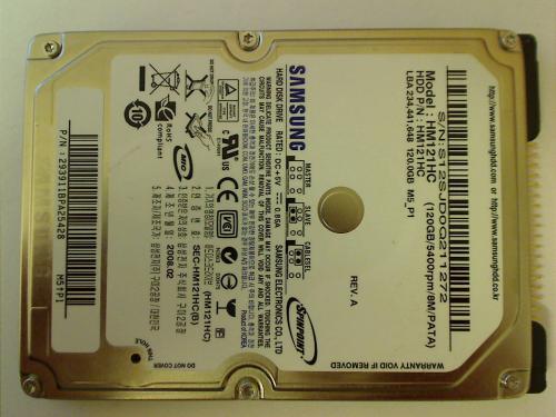 120GB 2.5" HDD Festplatte IDE Samsung HM121HC Sony PCG-9P8M PCG-K115S