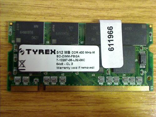 512 MB Ram Memory TYREX DDR 400 MHz from Clevo M55J M550J